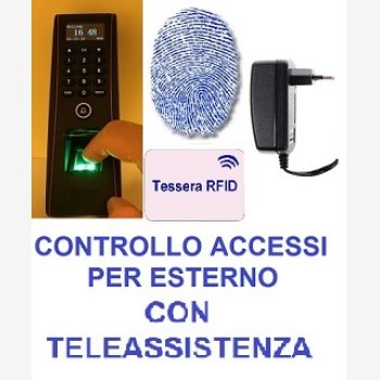 SISTEMA DI CONTROLLO ACCESSI PER ESTERNO (IP53) MOD. 1951-FINGER, CON LETTORE DI IMPRONTE DIGITALI E DI TESSERE, SOFTWARE, ALIMENTATORE E 2 MESI DI ASSISTENZA PER INSTALLAZIONE GRATIS